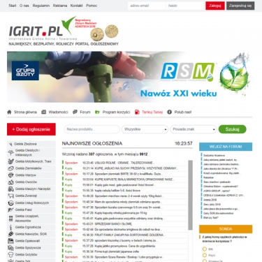 Portal internetowy IGRIT.pl – Internetowa Giełda Rolna i Towarowa