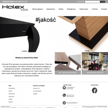 Strona internetowa dla firmy HALEX