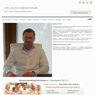 Strona internetowa dla kardiochirurga Tomasza Urbanowicza
