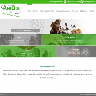 Strona internetowa dla firmy ANIDIS